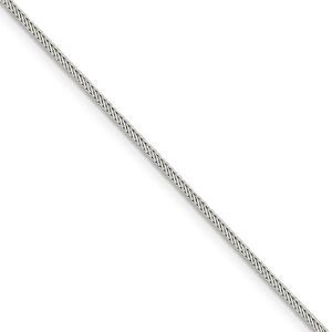1.25mm Sterling Silver D/C Solid Round Franco Chain Necklace, 16 Inch